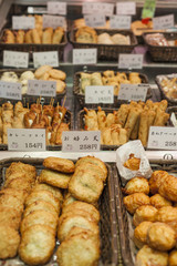 Traditional asian food market, Japan.