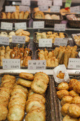 Traditional asian food market, Japan.