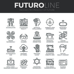 Future Technology Futuro Line Icons Set