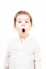 Emotional facial Expression of little girl - scary