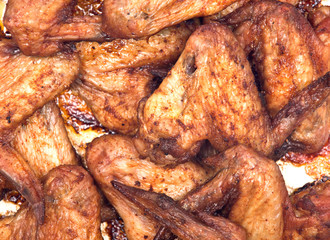 Fried chicken wings on plate