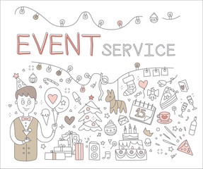 Event Service. Vector Illustration