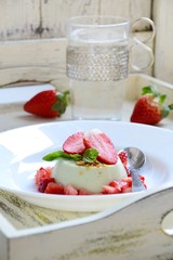 Basil panna cotta