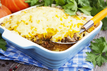 Pumpkin casserole with meat