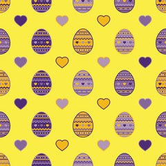 Seamless decorative background with Easter eggs. Print. Cloth design, wallpaper.
