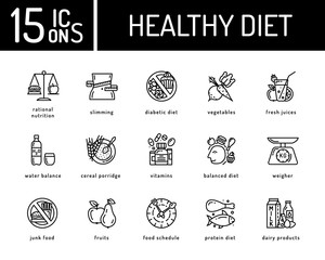 Healthy diet icons