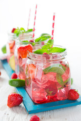 Glasses of fresh,home-made juice