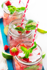 Glasses of fresh,home-made juice