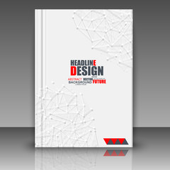 Abstract composition, polygonal construction, connecting dots and lines, a4 brochure