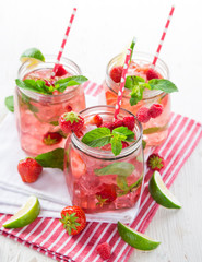 Glasses of fresh,home-made juice