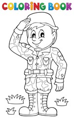 Coloring book male soldier theme 1