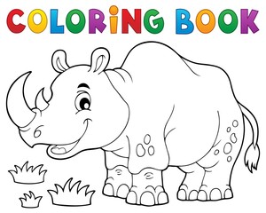 Coloring book rhino theme image 1