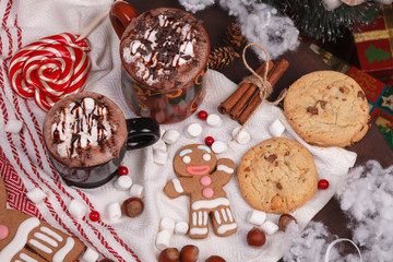 two cups of cocoa 