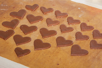 little hearts made of dough