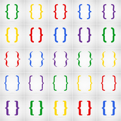 Abstract Creative concept vector icon set of curly bracket for Web and Mobile Applications isolated on background. Art illustration template design, Business infographic and social media.