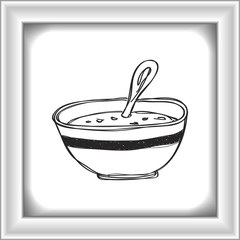 Simple doodle of a bowl of soup