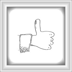 Obraz premium Simple doodle of a thumb