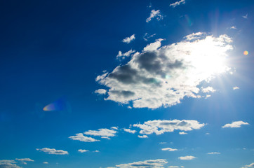 white fluffy clouds in the blue sky