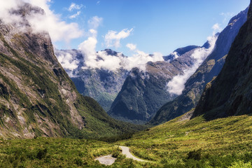 Fototapeta premium milford road along cleddau valley