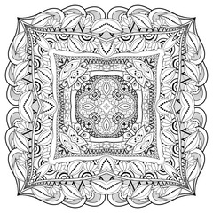 Vector Beautiful Deco Monochrome Contour Square