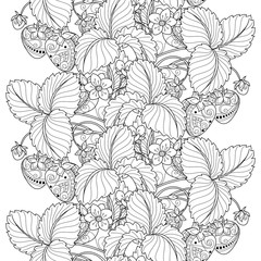 Vector Seamless Monochrome Fruit Pattern