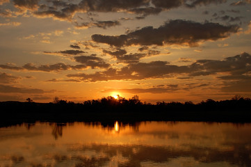 Sunset under lake