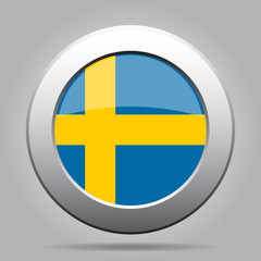 Obraz premium metal button with flag of Sweden