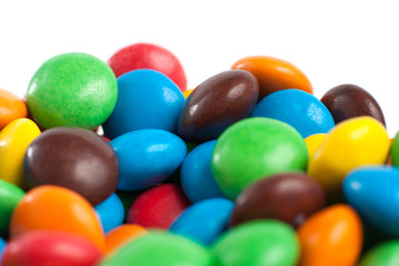 Fototapeta na wymiar Multicolored candies isolated on white
