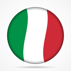 button with waving flag of Italy