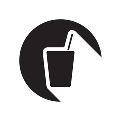 Obraz premium black icon with drink with straw