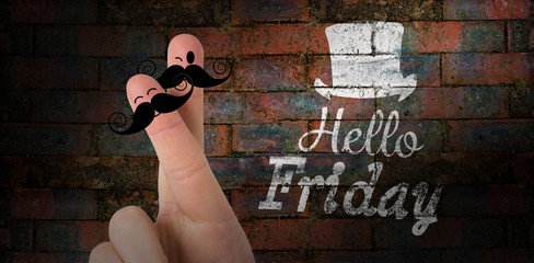 Composite image of fingers with mustache