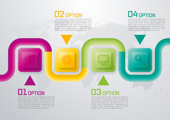 Vector illustration of four square infographics