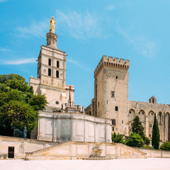 Fototapeta na wymiar Ancient Popes Palace, Saint-Benezet, Avignon, Provence, France
