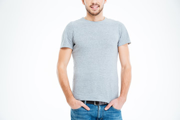 Fototapeta premium Cropped image of a happy casual man