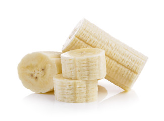 slice banana on white background © sommai