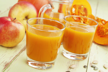 Pumpkin and apple juice