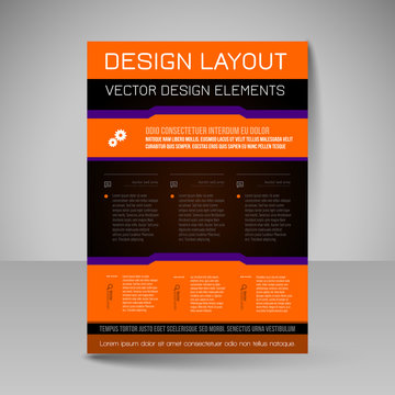 Editable vector template of flyer for business brochure, present