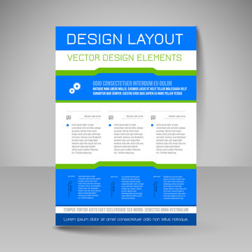 Editable vector template of flyer for business brochure, present