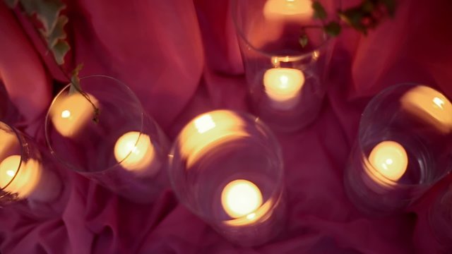 Candles on Pink Background