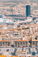 Cityscape of Marseille, France. Urban background