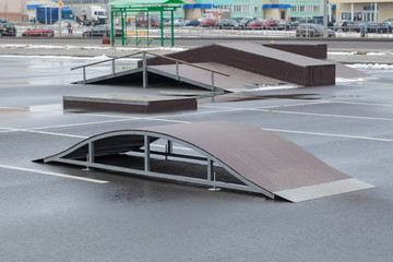 playground for practicing skateboarding