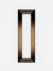 3d empty vintage frames on white wall