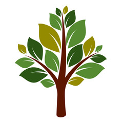 Color Tree. Vector Illustration.