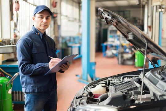 Mechanic working in his workshop