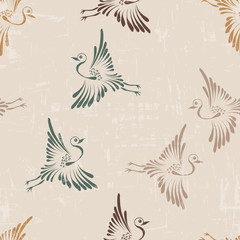 Vector seamless background with storks