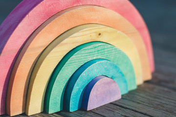 Wooden Rainbow Puzzle Toy