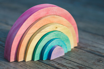 Wooden Rainbow Puzzle Toy
