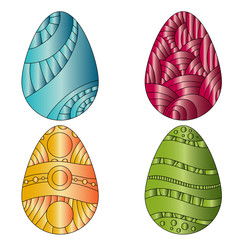 Colorful Easter Egg Collection over white Background