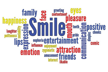 Fototapeta premium WEB ART DESIGN TAG CLOUD SMILE PLEASURE COMMUNICATION 020