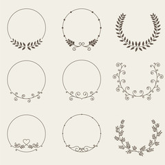 Vector set of border circle frame